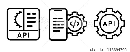 API icon application programming interface vector stock illustration 118894763
