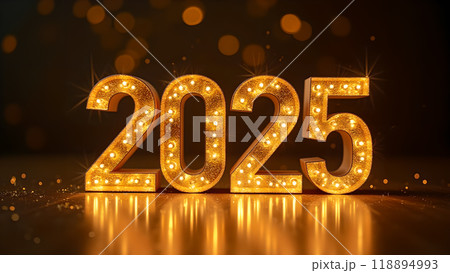 Golden New Year Countdown Clock happy new year 2025 118894993