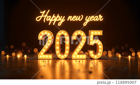 Golden New Year Countdown Clock happy new year 2025 118895007