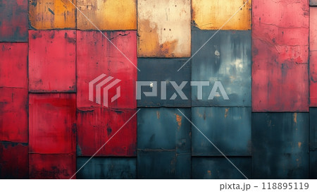 Colorful Abstract Metal Panel Wall Texture...のイラスト素材 [118895119] - PIXTA