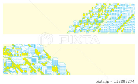 街並みのイラスト.  建物のベクターイラスト. 118895274
