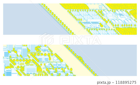 街並みのイラスト.  建物のベクターイラスト. 118895275