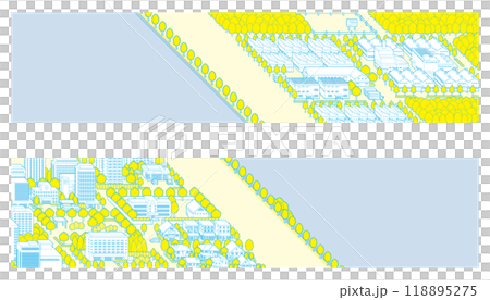 街並みのイラスト.  建物のベクターイラスト. 118895275