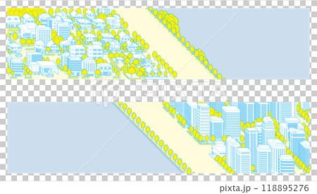 街並みのイラスト.  建物のベクターイラスト. 118895276