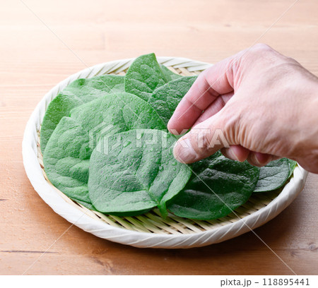 栄養を豊富に含む緑黄色野菜 つるむらさき 栄養を豊富に含む緑黄色野菜 つるむらさき 118895441