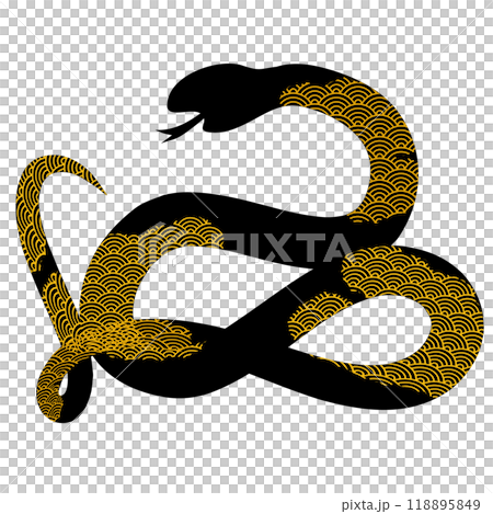 Snake New Year's card silhouette icon 118895849