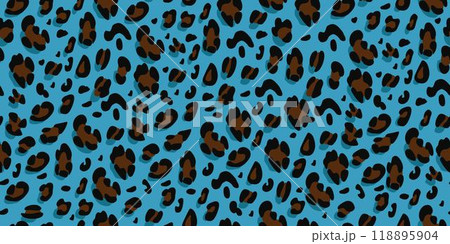 Leopard seamless pattern. Animalistic print for fabric, paper. Vector hand-drawn background Leopard seamless pattern. Animalistic print for fabric, paper. Vector hand-drawn background 118895904