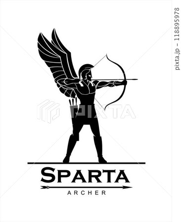 winged archer sparta, winged trojan warrior with the arch, warrior archery with the wing 118895978