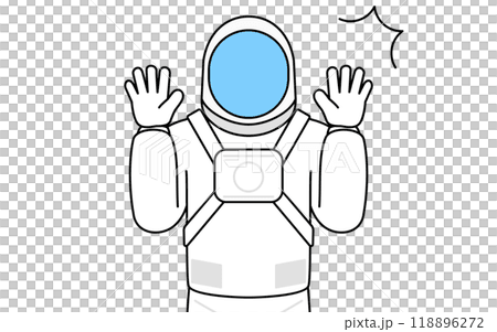 驚いて手を上げる宇宙飛行士 驚いて手を上げる宇宙飛行士 118896272