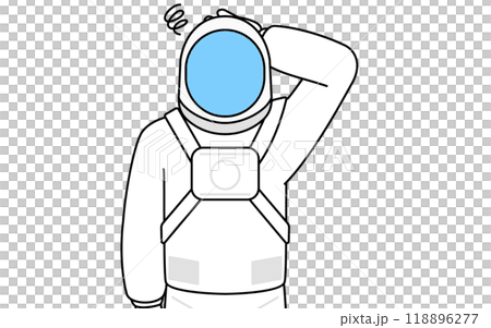 困って頭をかく宇宙飛行士 困って頭をかく宇宙飛行士 118896277
