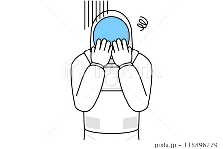 落ち込んで顔を覆う宇宙飛行士 118896279