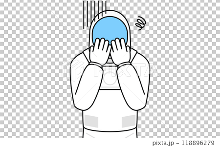 落ち込んで顔を覆う宇宙飛行士 118896279