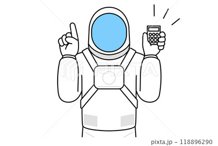 電卓を持って指さす宇宙飛行士 電卓を持って指さす宇宙飛行士 118896290