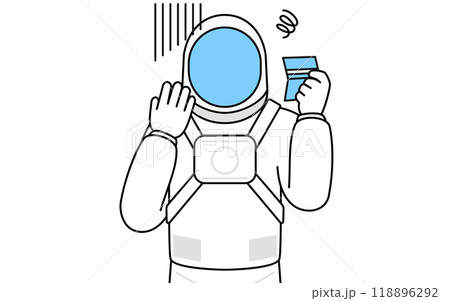 預金通帳を見て落ち込む宇宙飛行士 預金通帳を見て落ち込む宇宙飛行士 118896292