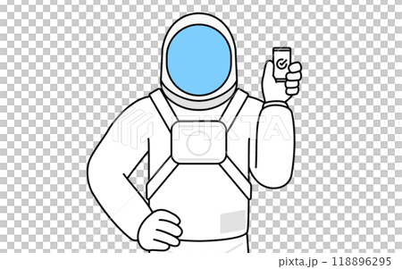 仕事でスマホを使う宇宙飛行士 仕事でスマホを使う宇宙飛行士 118896295