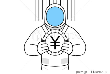 為替差損や円安のイメージ、宇宙飛行士 為替差損や円安のイメージ、宇宙飛行士 118896300