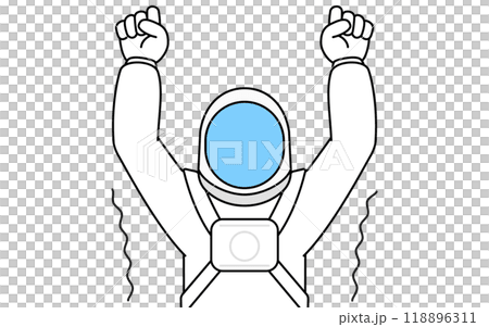 ストレッチで背伸びする宇宙飛行士 118896311