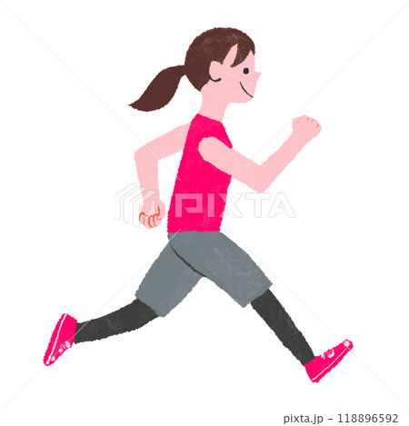 スレンダーな女性がジョギングしている 118896592