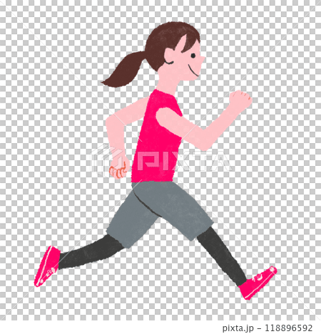 スレンダーな女性がジョギングしている 118896592
