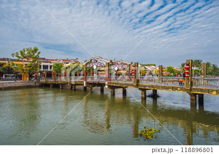 An Hoi Bridge over the Thu Bon River in old town in Hoi An in Vietnam 118896801