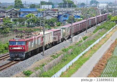 東北本線　栗橋ー東鷲宮　JR貨物　EH500-21（仙台） 118896811