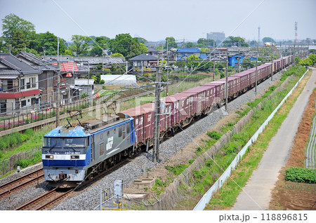 東北本線　栗橋ー東鷲宮　JR貨物　EF210-901（岡山） 118896815