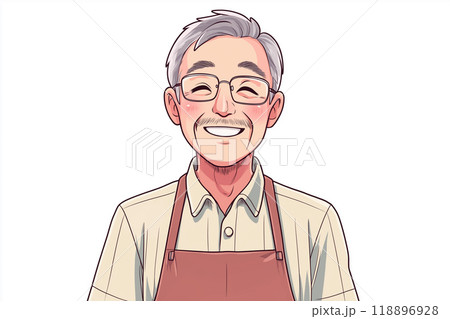 エプロンを着たシニア男性 エプロンを着たシニア男性 118896928