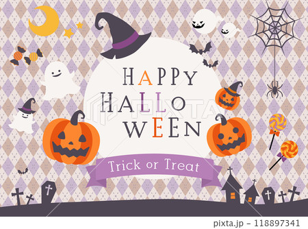 ハロウィンデザインテンプレ_アーガイル 118897341