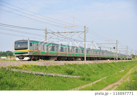 高崎線 岡部ー本庄 JR東日本 E231系1000番台 U515編成(小山) 高崎線 岡部ー本庄 JR東日本 E231系1000番台 U515編成(小山) 118897771