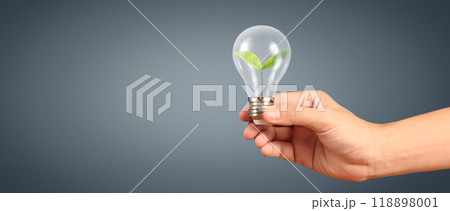 Humans hold light bulbs in hand innovative technology and creativity Humans hold light bulbs in hand innovative technology and creativity 118898001