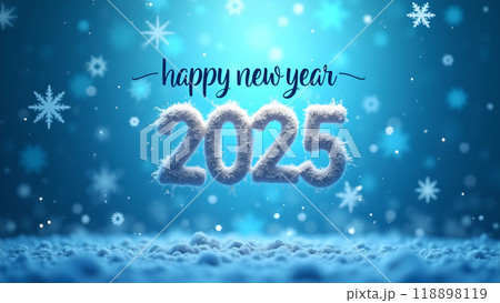 Snowflakes Falling Over a Blue Gradient Background happy new year 2025 Snowflakes Falling Over a Blue Gradient Background happy new year 2025 118898119