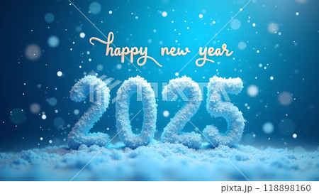 Snowflakes Falling Over a Blue Gradient Background happy new year 2025 Snowflakes Falling Over a Blue Gradient Background happy new year 2025 118898160