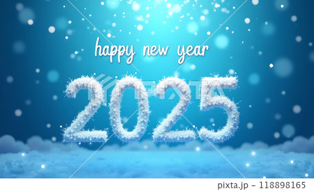 Snowflakes Falling Over a Blue Gradient Background happy new year 2025 Snowflakes Falling Over a Blue Gradient Background happy new year 2025 118898165