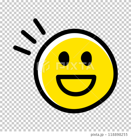 手繪可愛微笑表情符號/表情符號圖示的插圖 手繪可愛微笑表情符號/表情符號圖示的插圖 118898255