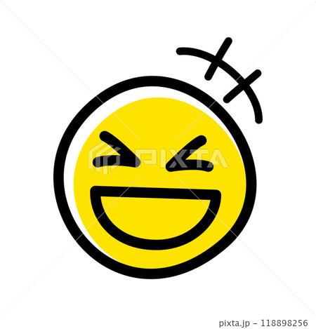 手書きのかわいい絵文字・顔文字アイコン 笑顔 爆笑 手書きのかわいい絵文字・顔文字アイコン 笑顔 爆笑 118898256