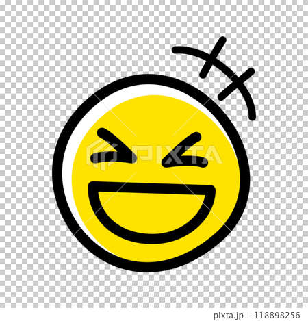 手書きのかわいい絵文字・顔文字アイコン 笑顔 爆笑 手書きのかわいい絵文字・顔文字アイコン 笑顔 爆笑 118898256