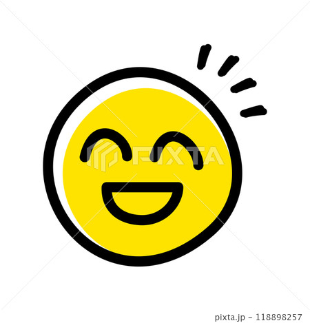 手書きのかわいい絵文字・顔文字アイコン　笑顔 118898257