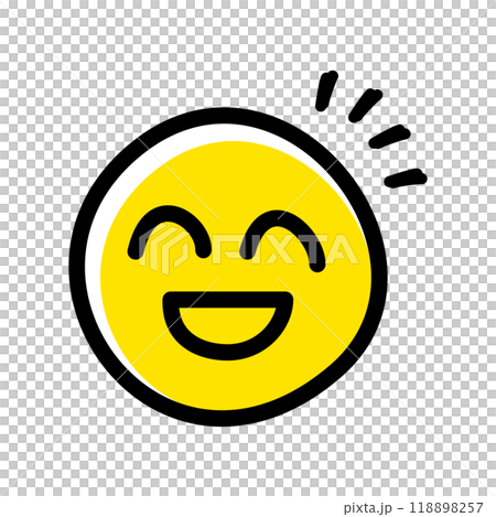 手書きのかわいい絵文字・顔文字アイコン　笑顔 118898257