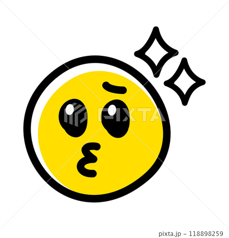 手書きのかわいい絵文字・顔文字アイコン　ぶりっ子　うるうる　感動 118898259