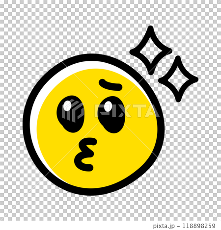 手書きのかわいい絵文字・顔文字アイコン　ぶりっ子　うるうる　感動 118898259