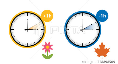 summer time and winter time concept with clock vector illustration 118898509