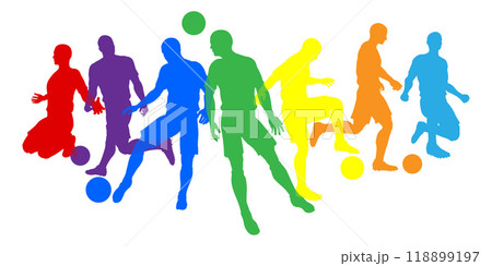 Soccer Football Players Men Silhouettes Concept 118899197