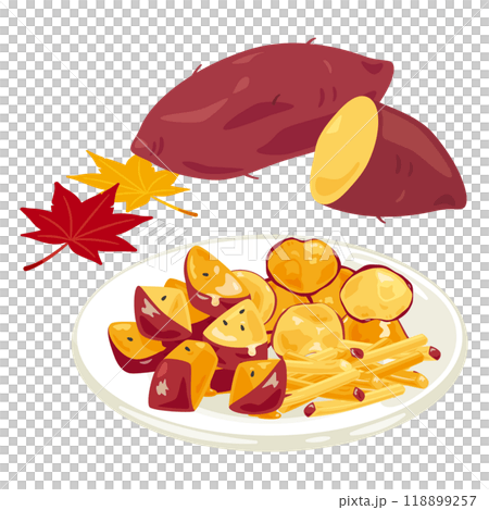 地瓜糖果放在盤子上 地瓜糖果放在盤子上 118899257