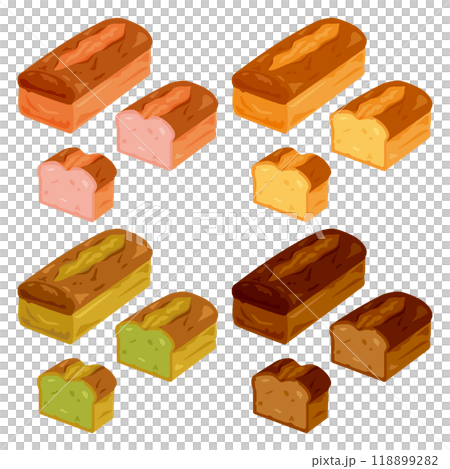 A set of various simple pound cakes A set of various simple pound cakes 118899282