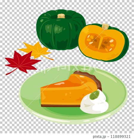 南瓜餡餅和南瓜放在盤子上 南瓜餡餅和南瓜放在盤子上 118899321