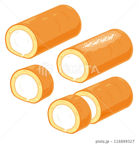 クリームたっぷりのロールケーキセット クリームたっぷりのロールケーキセット 118899327