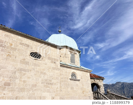 Gospa od Skrpela Island in the Boka Kotorsky Bay near Perast, Kotor in Montenegro, Roof metal Gospa od Skrpela Island in the Boka Kotorsky Bay near Perast, Kotor in Montenegro, Roof metal 118899379