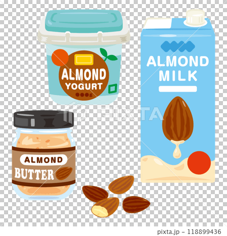使用杏仁的食物套裝 118899436