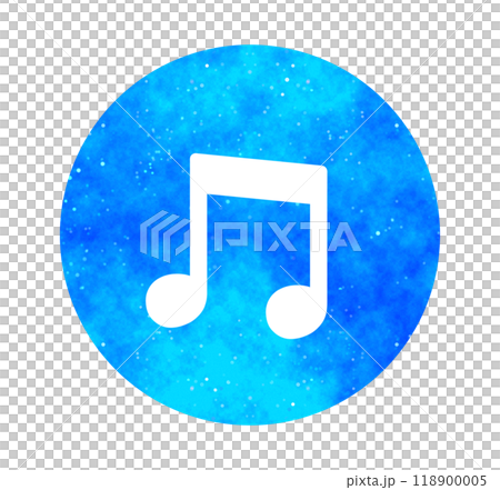 青い星空｜音符マーク 118900005