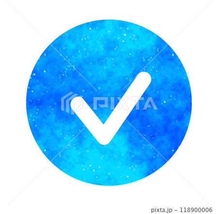 青い星空｜シンプルなチェックマーク 118900006